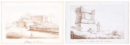 Simone Pomardi, a) Sepolcro di Nerone sulla Via Flaminia b) Palazzo di Cesare...