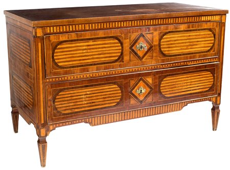 Cassettone in legni di varie essenze, Napoli, fine del XVIII secolo...