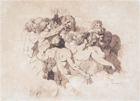 Pittore Neoclassico, Studio di figure Iscritto Pinelli in basso a...