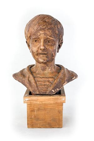 Davide Calandra Torino 1856-Torino 1915, Busto di bimbo vestito alla marinara...