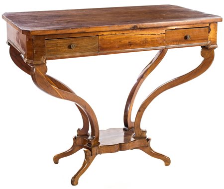 Scrivania da centro in mogano, XIX secolo F2, , 79x97,5x53,5