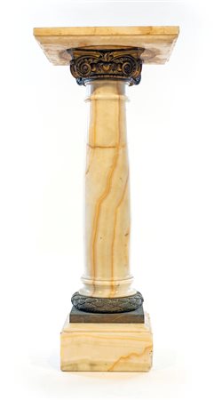 Colonna in onice con capitello in bronzo, XIX secolo F2, , 124x51x46