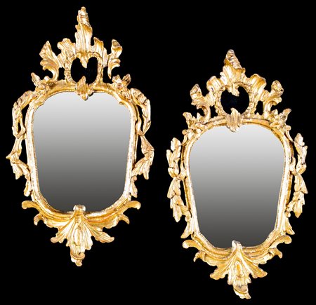 Coppia di specchierine in legno dorato, XIX secolo F2, , 60x 38