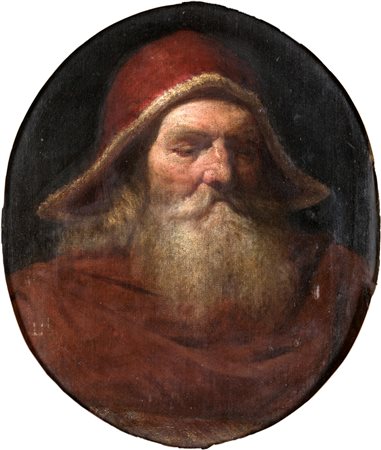 Pittore del XVIII secolo , Ritratto di patriarca F2, olio su tela, 50x40