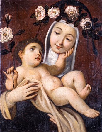 Pittore della fine del XVIII secolo , Santa Rosa da Lima F2, olio su tela, 54x42