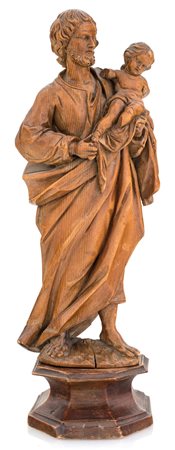 Scuola Italiana del XVIII secolo , San Giuseppe col Bambino F2, scultura in...