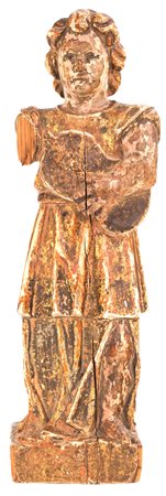 Angelo musicante in legno dorato, XIX secolo F2, , altezza cm 33