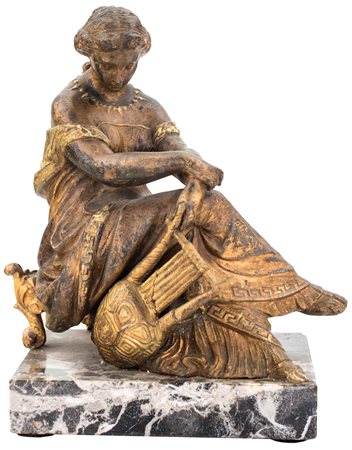 Scultura in peltro a patina dorata, XIX secolo F2, , 24x20x13