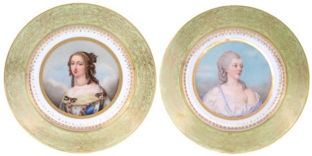 Coppia di piatti in porcellana di Sèvres, Francia, fine del XIX secolo F2, ,...
