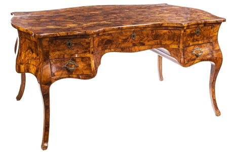 Scrivania da centro in radica di noce F2, , 79x162x105