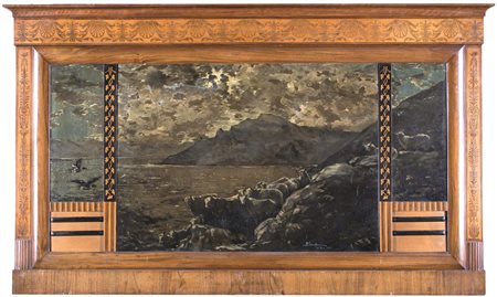 Caminiera in legno intarsiato, inizi del XX secolo F2, , 108x182