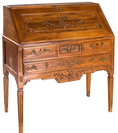 Scrittoio a ribalta in noce massello, Francia, XIX secolo F2, , 98x90x46