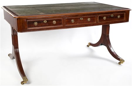 Scrivania da centro in mogano, Inghilterra, XIX secolo F2, , 78x150x97