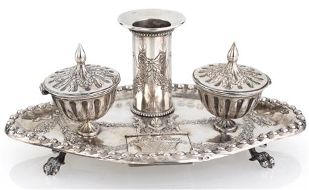 Calamaio in argento, Hanau, Germania, XIX secolo