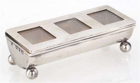 Porta francobolli in argento 925/1000, Birmingham 1899