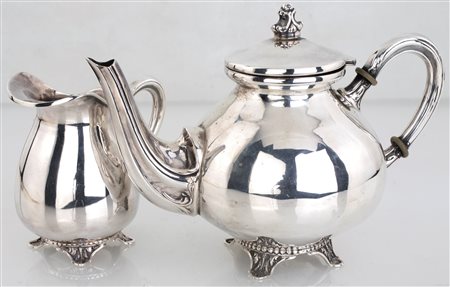 Teiera e lattiera in argento, fine Anni Quaranta