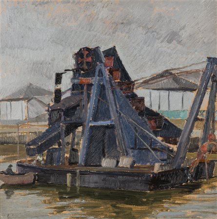 FELICE CASORATI 
La draga sul fiume, 1920