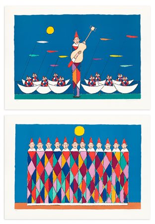 WALTER POZZI (1911-1989) - Lotto unico composto da 2 litografie