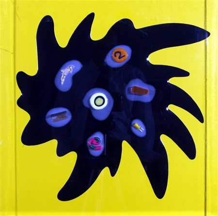 NUCARA RENZO (Crema 1955) "Bang 10" 2011 Legno, carta, colore serigrafico,...