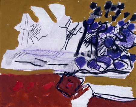 LICATA RICCARDO (Torino 1929) "Senza titolo" 1957 Tecnica mista su carta...