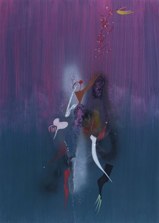 DANGELO SERGIO (Milano 1931) "Sospeso" Olio su tela cm. H: 70.00 L: 50.00...