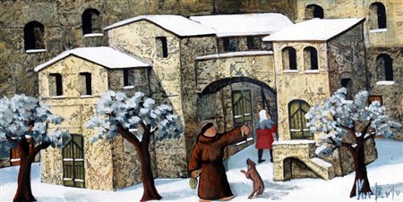 PROIETTI NORBERTO (Spello 1927) "I tre ulivi" anni '70 Olio su tela cm. H:...