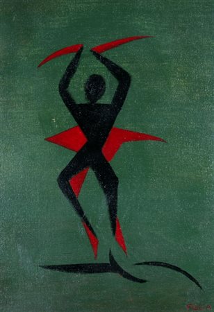 FILLIA LUIGI "Balletto" 1936 Olio su tela cm. H: 70.00 L: 50.00 Firma in...