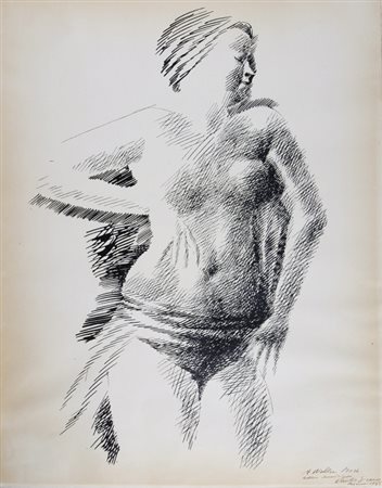 GRECO EMILIO (Catania 1913 - Roma 1995) "Figura femminile" 1955 China su...