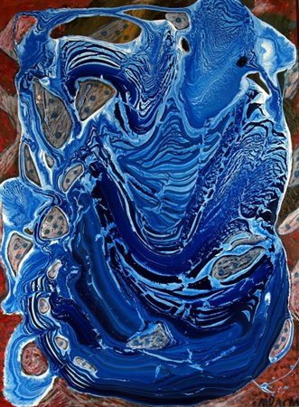 NERONE (Villarotta di Luzzara 1939) "Senza titolo" Smalto su tela cm. H:...