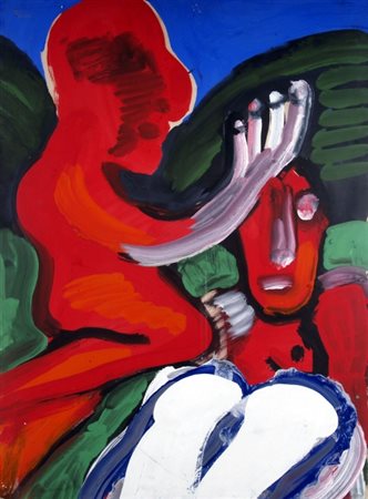 LINDSTROM BENGT (Stoccolma 1925 - Stoccolma 2008) "Composizione" Tempera su...