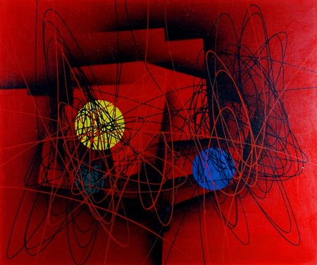 CRIPPA ROBERTO (Monza 1921 - Bresso 1972) "Spirali" 1951 Olio su tela cm. H:...