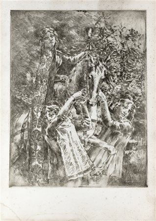 Luigi Conconi "Regina di coppe" 
acquaforte su carta (cm 49x37,5)
Firmata in bas