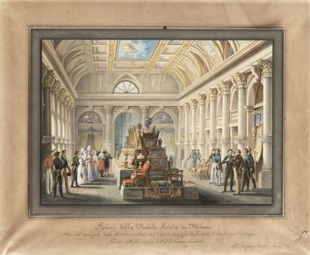 Alessandro Sanquirico "Salone della nobile Società in Milano" 1837
tecnica mista