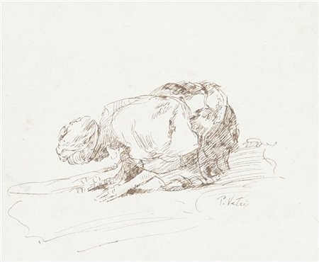 Paolo Vetri "Verso La Mecca" 
disegno a china su carta (cm 15x18)
Firmato in bas