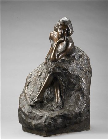 Elia Sala "Alla festa" 
scultura in bronzo (h cm 40) 
Firmata in basso a destra