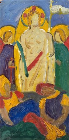 Aldo Carpi "Resurrezione" 1925
olio su tavola (cm 30x15)
Firmato e datato in bas