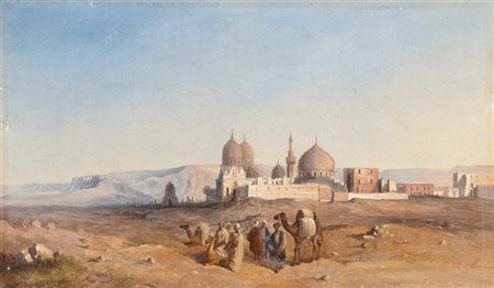 Jean Melan "Il Cairo" 
olio su tela (cm 21x35)
Firmato in basso a sinistra
In co