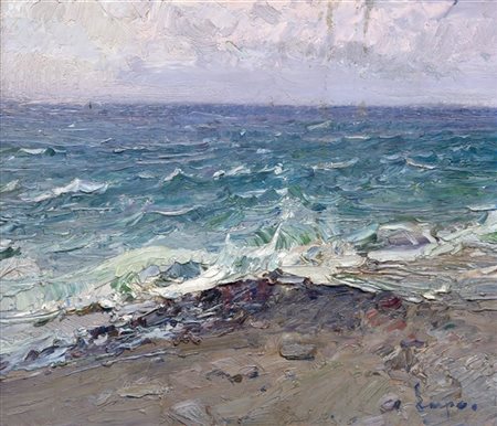 Alessandro Lupo "Marina" 
olio su tavola (cm 29x34)
Firmato in basso a destra
In