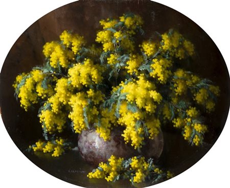 Alfio Paolo Graziani "Mimose" 
olio su tela (cm 80x100)
Firmato in basso a sinis