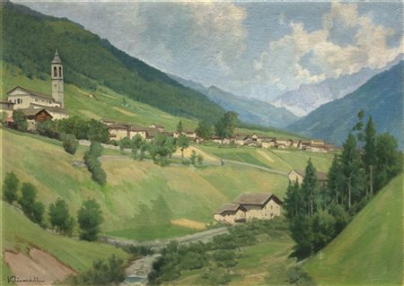 Vincenzo Ghirardelli "Valle bergamasca" 
olio su tela (cm 70x100)
Firmato in bas