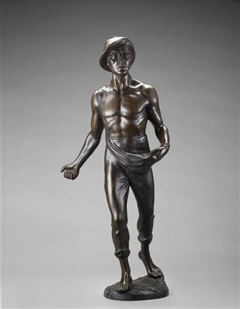 Franz Iffland "Il seminatore" 
scultura in bronzo (h cm 53) 
Firmata al retro
