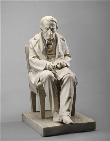 Enrico Braga "Gentilumo" 
scultura in marmo bainco (h cm 60) 
Firmato al retro
(