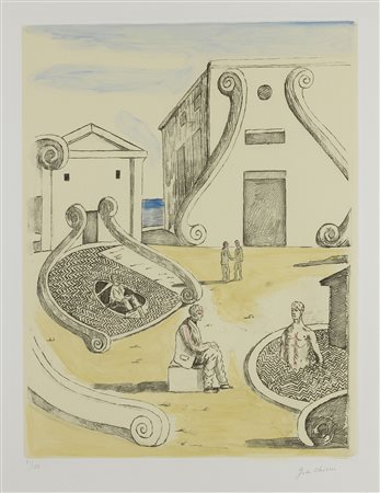 Giorgio de Chirico, Incontro nei bagni misteriosi, 1972