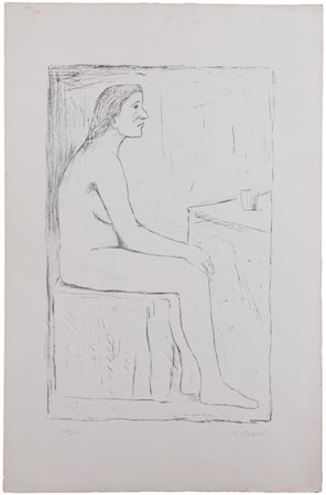 Carlo Carrà, Nudo seduto (Dopo il bagno), 1944