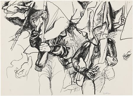 Renato Guttuso, Studio per Maggio '68, 1968