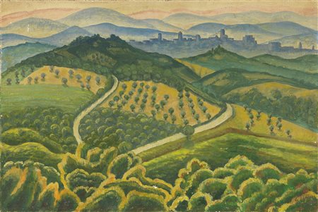 Gerardo Dottori, Paesaggio da Monte Malbe (prima versione), 1942
