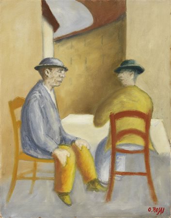 Ottone Rosai, Due uomini seduti, 1956