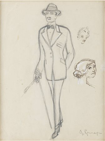 AROLDO BONZAGNI<BR>Cento (FE) 1887 - 1918 Milano<BR>"Gentlemen" 1914