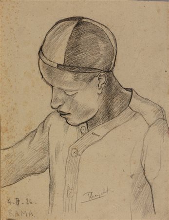 THAYAHT (Ernesto Michahelles)<BR>Firenze 1893 - 1959 Pietrasanta (LU)<BR>"Ritratto di Rama" 4/7/1926