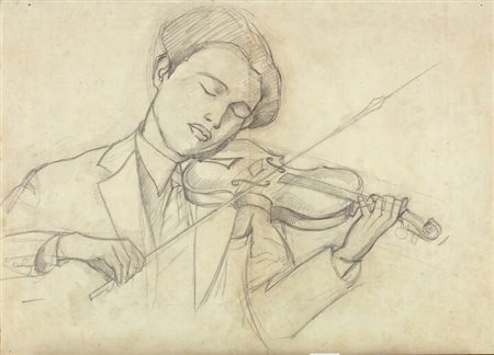 THAYAHT (Ernesto Michahelles)<BR>Firenze 1893 - 1959 Pietrasanta (LU)<BR>"Violinista" fine anni '920